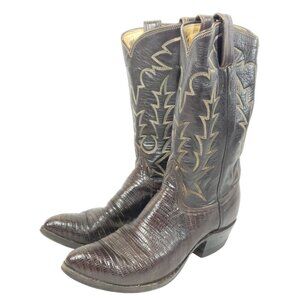 Tony Lama Lizard Skin Western Boots Women's Size 6 A Brown